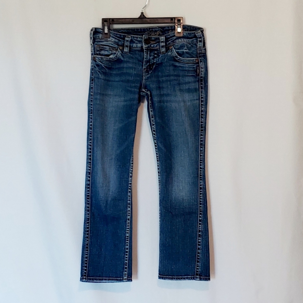 SILVER CAPRI DENIM JEANS - Picture 5 of 11